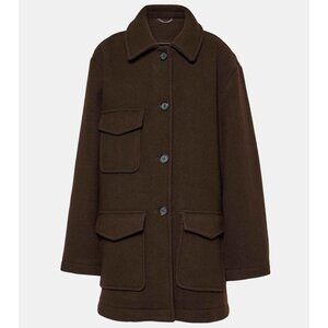 Toteme Women’s Soft Felted Wool Buttoned Jacket Chocolate EU38